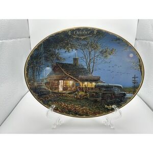 Terry Redlin Seasons to Remember Oval Plate October Autumn Traditions Calendar